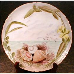 LIMOGES HP PLATE Sea SHELLS & SEA Hand Painted #1088475