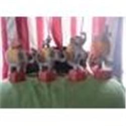 Vintage Lot Of 5 Hand Carved Patriotic Circus #1088496