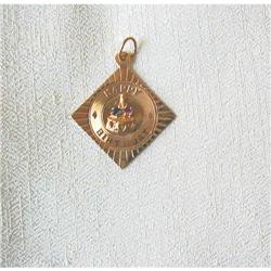 1940's VINTAGE 14K "Happy Birthday" CHARM #1088498