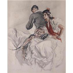 Spanish Couple on Horse Print Saenz de Tejada #1088512
