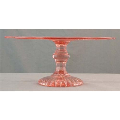 1930s French Pink Depression Glass Cake Stand 1088524