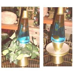 GROOVY ORIGINAL 1970S DELUXE BLUE LAVA LAMP #1088945