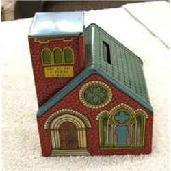 VINTAGE CHEIN TIN CHURCH BANK, NEAR MINT #1088953