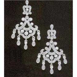 2.27 carats DIAMOND CHANDELIER EARRINGS real #1089342