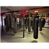 Image 1 : UFC BAG RACK, APPROX. 20' X 60' WITH OVER 30 BAGS, LADDERS AND PADDING