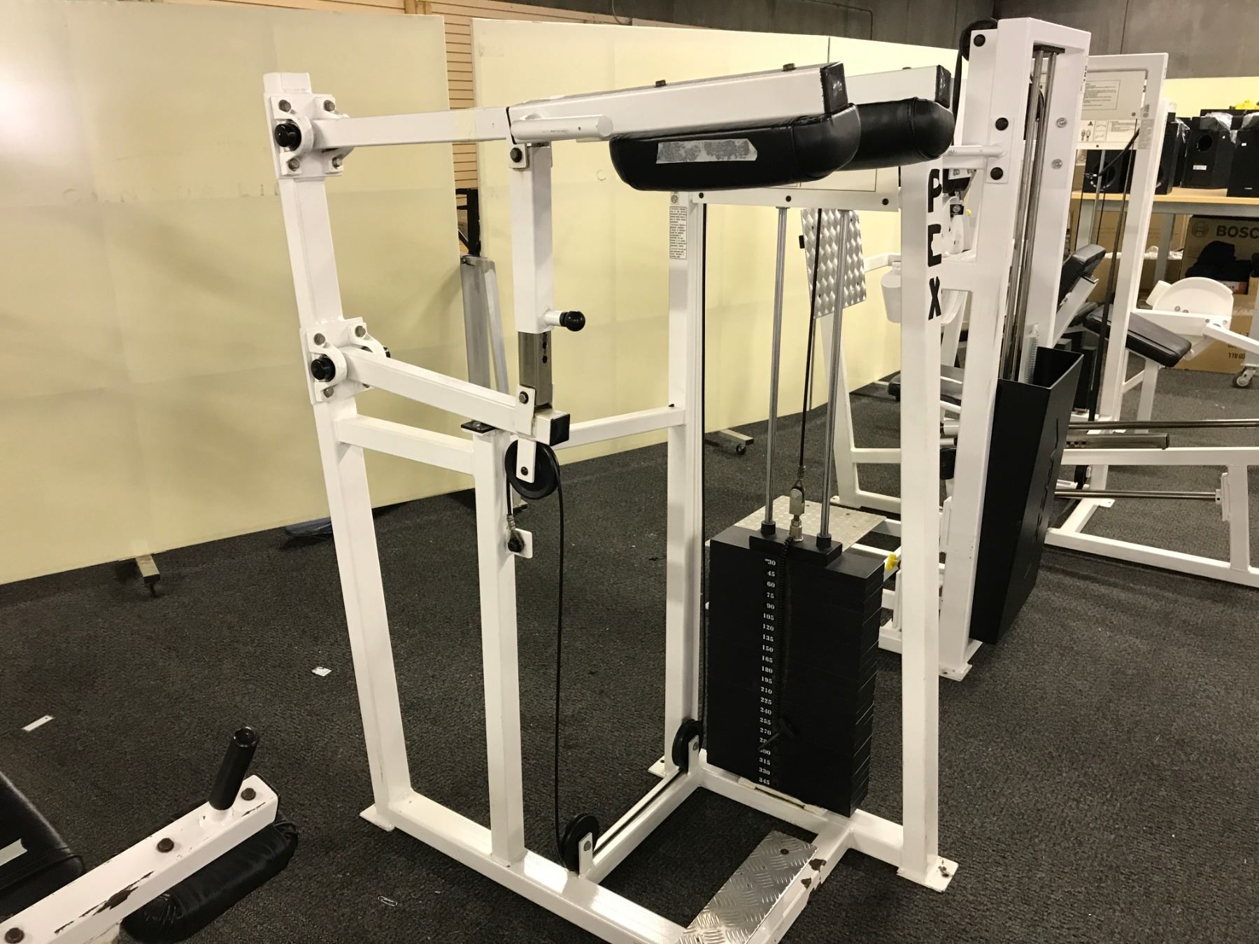 WHITE APEX STANDING CALF RAISE EXERCISE MACHINE