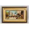 Image 2 : Oil on Panel Artist Signed Italian Marketplace