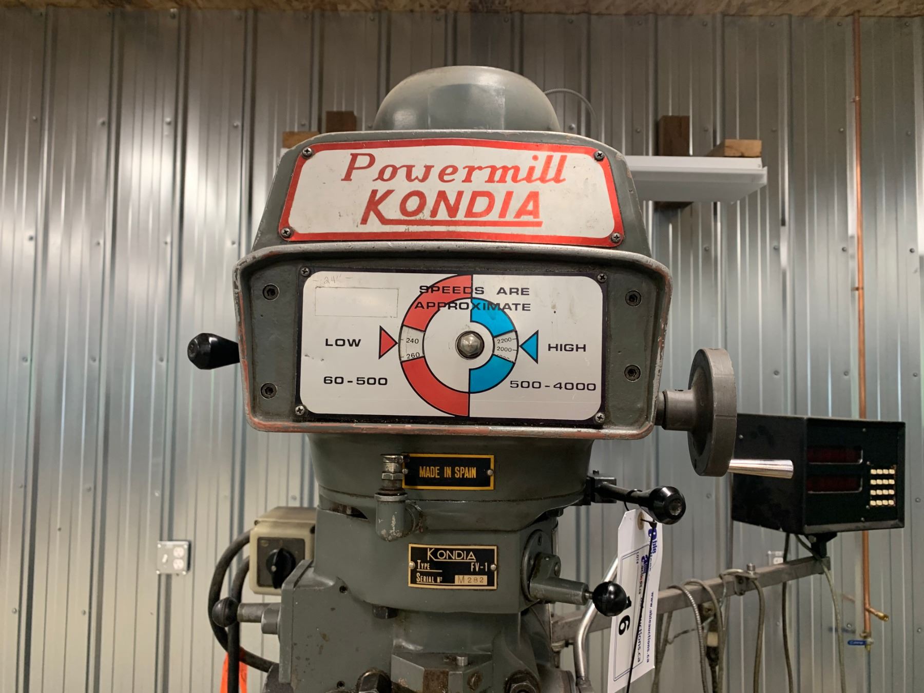 POWERMILL KONDIA MODEL FV-1 FLOOR STANDING MILLING MACHINE WITH DIGITAL ...