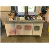 Image 1 : 72"L X 36"W X 36"H MOBILE 4 DOOR WOOD WORK STATION INCLUDING ; VACUUMS, HEARING PROTECTION,