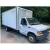 Image 2 : 2004 FORD E450 SUPER DUTY FOR PARTS & REPAIR, WITH 16’ BOX, METAL RACKING IN BOX MUST TOW, HAS