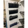 Image 3 : WHITE METAL TOOL CABINET WITH DRILL BITS & BLACK / BLUE 15 SLOT ORGANIZER SHELF