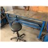Image 1 : METAL BLUE MOBILE WORK TABLE 60”X24” WITH MOBILE STOOL
