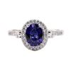 Image 1 : 1.54 ctw Tanzanite and Diamond Ring - Platinum