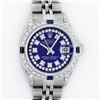 Image 1 : Rolex Ladies Stainless Steel Diamond Lugs Royal Blue String VVS Diamond Datejust