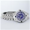 Image 4 : Rolex Ladies Stainless Steel Diamond Lugs Royal Blue String VVS Diamond Datejust