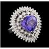 Image 1 : 10.46 ctw Tanzanite and Diamond Ring - 14KT White Gold