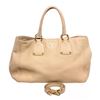 Image 2 : Prada Cream Pebbled Leather Tote Shoulder Bag
