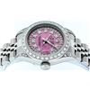 Image 7 : Rolex Ladies Stainless Steel Quickset Pink String Diamond Lugs Datejust Wristwat