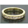 Image 3 : 14k Solid Yellow Gold .28 ctw Channel Set 7 Round Diamond Band Ring