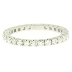 18K White Gold 1.0 ctw F VS1 Round Brilliant Prong Set Diamond Eternity Band Rin
