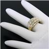 Image 7 : 14kt Yellow Gold 1.80 ctw Oval Cabochon Opal and Round Diamond Wide Band Cluster