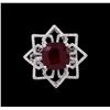 Image 2 : 14KT White Gold 11.02 ctw Ruby and Diamond Ring