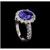 Image 4 : 3.27 ctw Tanzanite and Diamond Ring - 14KT White Gold