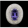 Image 2 : 14KT White Gold 4.84 ctw Tanzanite and Diamond Ring