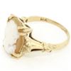 Image 9 : Vintage 14kt Yellow Gold Carved Shell Cameo Floral Ring
