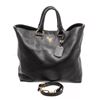 Image 3 : Prada Black Leather Vitello Daino Large Two-Way Bag