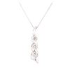 Image 1 : 0.50 ctw Diamond Three Stone Pendant with Chain - 14KT White Gold