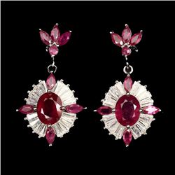 Stunning Oval Red Ruby 9x7 MM Earrings