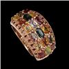 Image 2 : Natural Fancy Sapphire & Rhodolite Garnet Ring