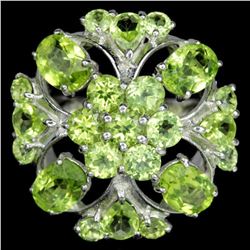 NATURAL APPLE GREEN PERIDOT FLOWER RING