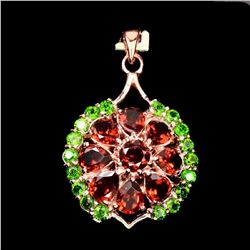 Natural Mozambique Garnet Chrome Diopside Pendant