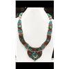 Image 1 : Tibet Hand Made Natural Turquoise & Coral Necklace