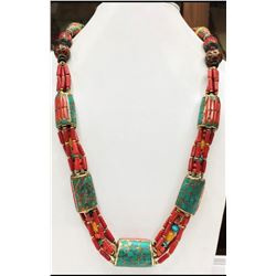 Tibet Natural Stone Tribal Queen Royal Necklace