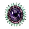 Image 1 : Natural Columbian Emerald  Amethyst Garnet Ring