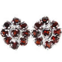 NATURAL DARK ORANGE RED GARNET Earrings