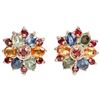 Image 1 : Natural MULTI COLOR SAPPHIRE & RED RUBY Earrings