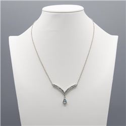 Dazzling 3.20 CT Blue And White Topaz Necklace