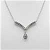 Image 3 : Dazzling 3.20 CT Blue And White Topaz Necklace