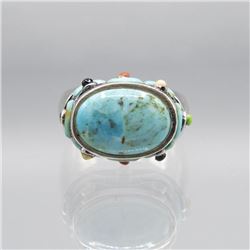 Beautiful Natural 7 Ct Blue Turquoise Ring