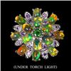Image 1 : Unheated White Opal, Amethyst & Emerald Ring
