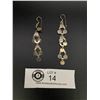 Image 1 : Exceptional Pair of 3" Long Sterling 60's Style Earrings