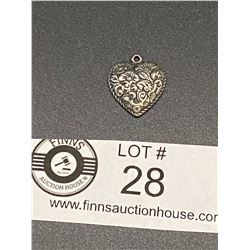 Nicely Detailed Sterling Heart Pendant