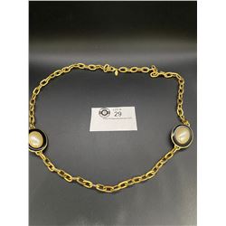 Large Heavey Park Lane 1970's Gold & Pearl Necklace