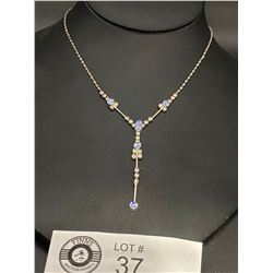 Very Fine Blue & Cleat Rhinestone Necklace