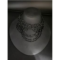 Very Pretty Choker Black Bead Necklace