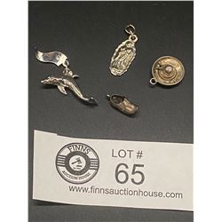 4 Sterling Charms. 3 are Marked